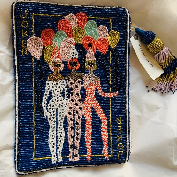 Anthropologie Handbags - NWT Anthropologie Postage Stamp Beaded Clutch